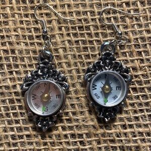 Nwt Handmade Compass Earrings